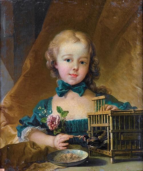 Francois Boucher Playing with a Goldfinch oil painting image